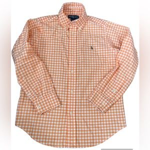Ralph Lauren Boys Orange Checkered Top
